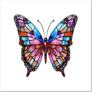 Stained Glass Colorful Butterfly #9 Posters and Art